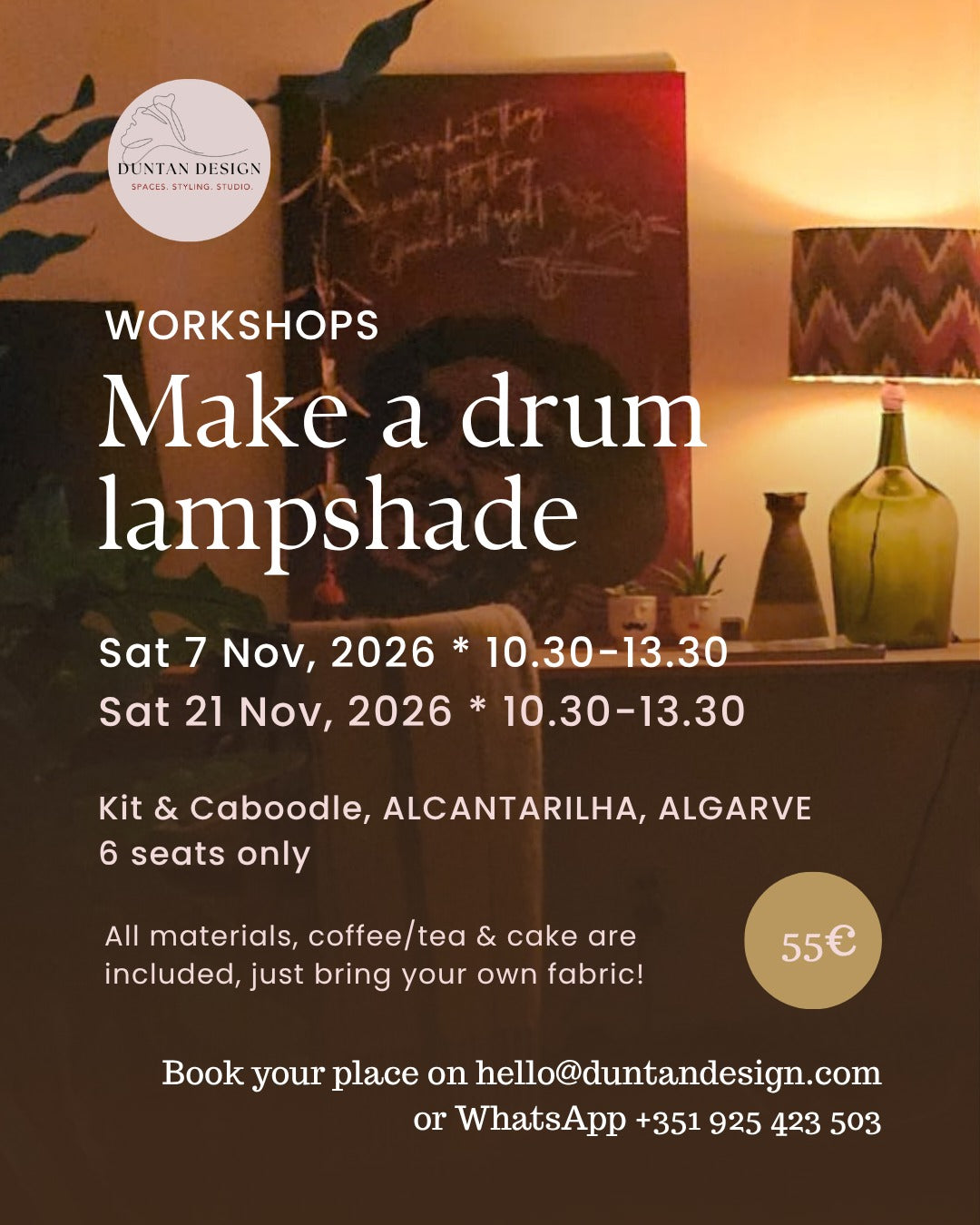 Make a Drum Lampshade Workshop! NOVEMBER - ALCANTARILHA