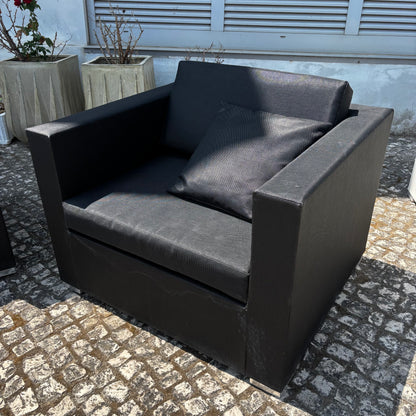 Sofa with Armchair and Coffee Table