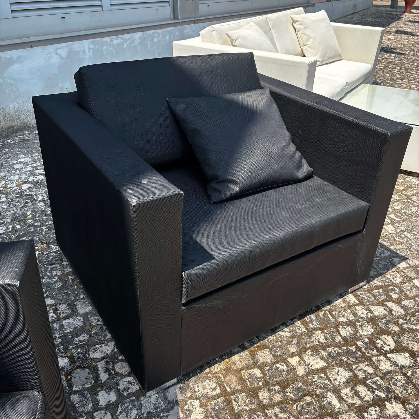 Sofa with Armchair and Coffee Table
