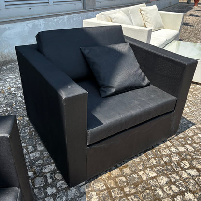 Sofa with Armchair and Coffee Table