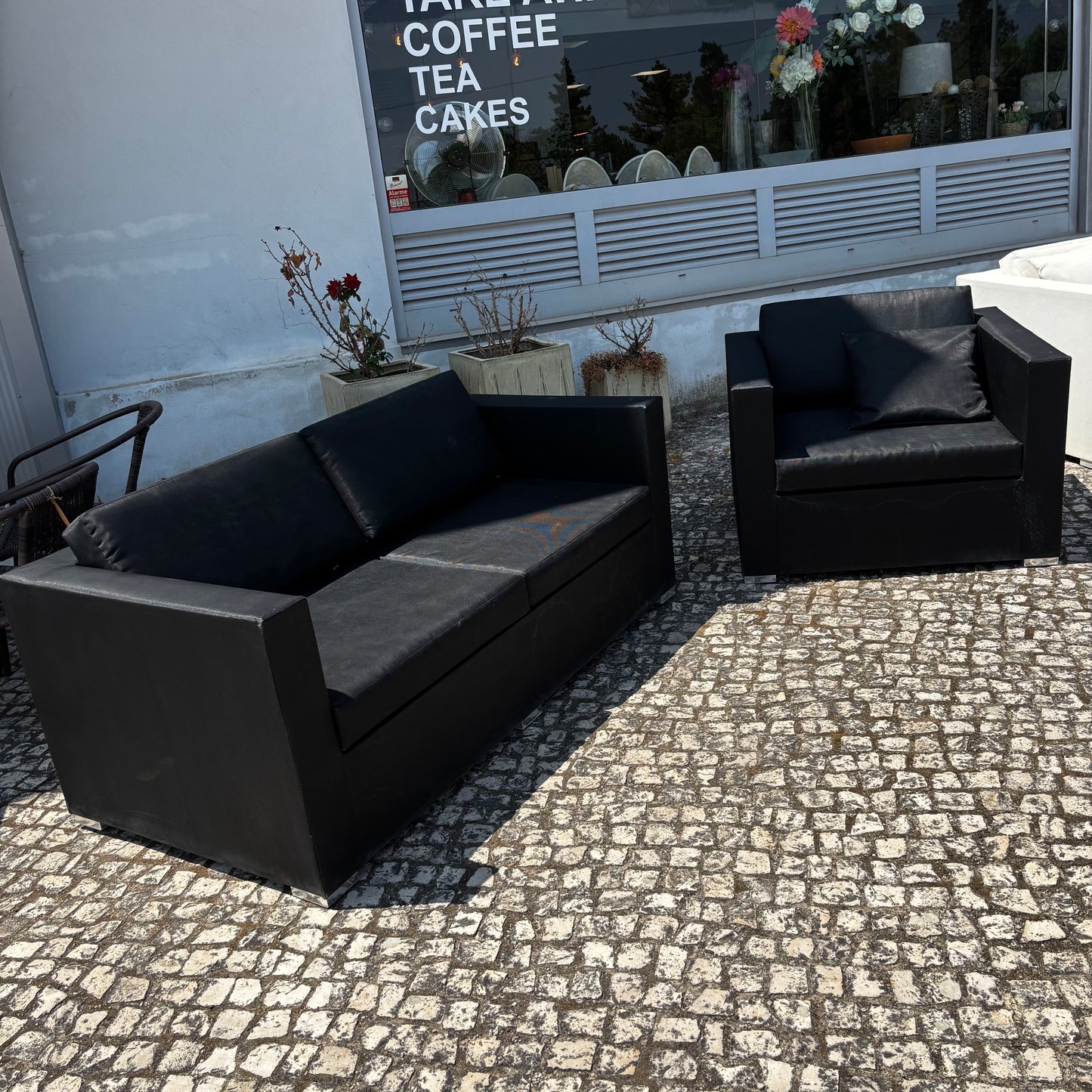 Sofa with Armchair and Coffee Table