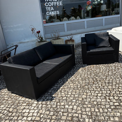 Sofa with Armchair and Coffee Table