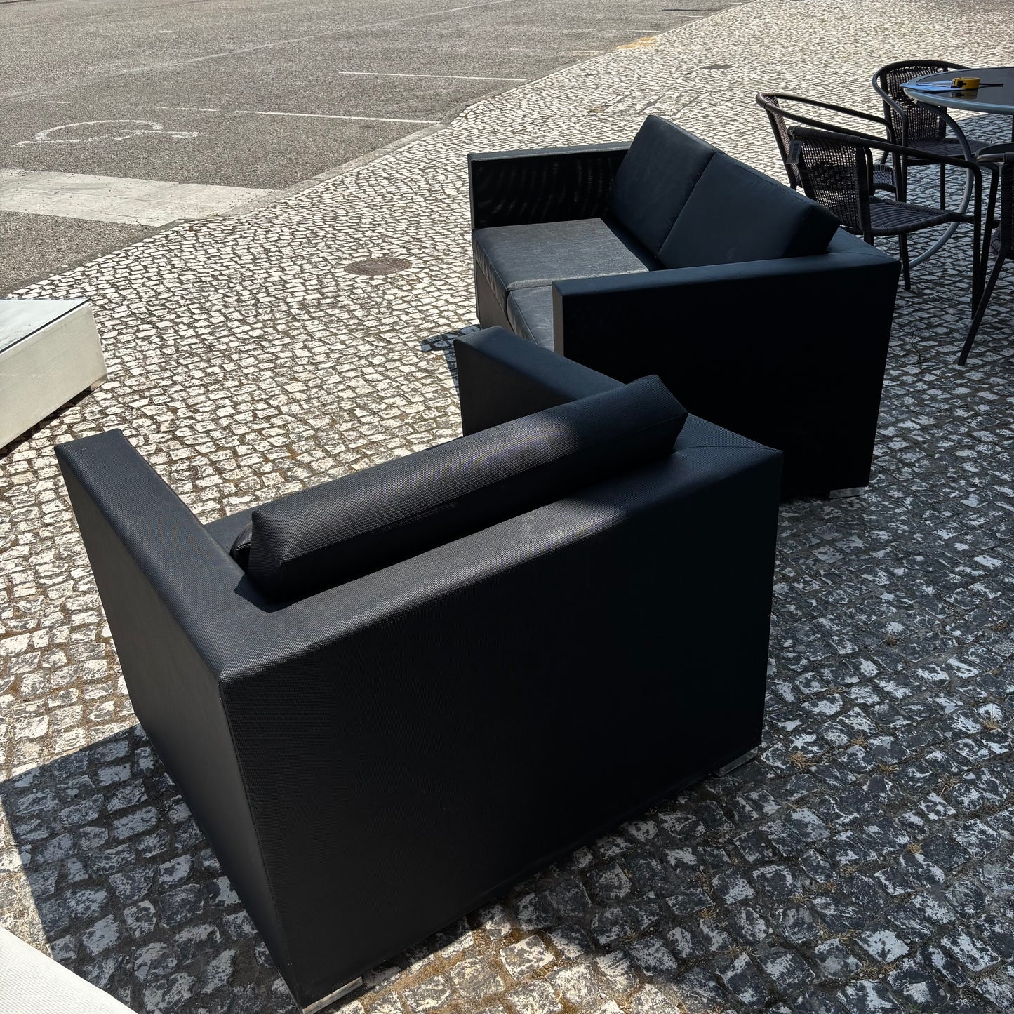 Sofa with Armchair and Coffee Table