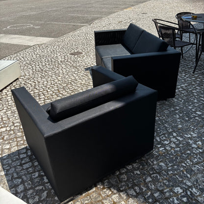 Sofa with Armchair and Coffee Table