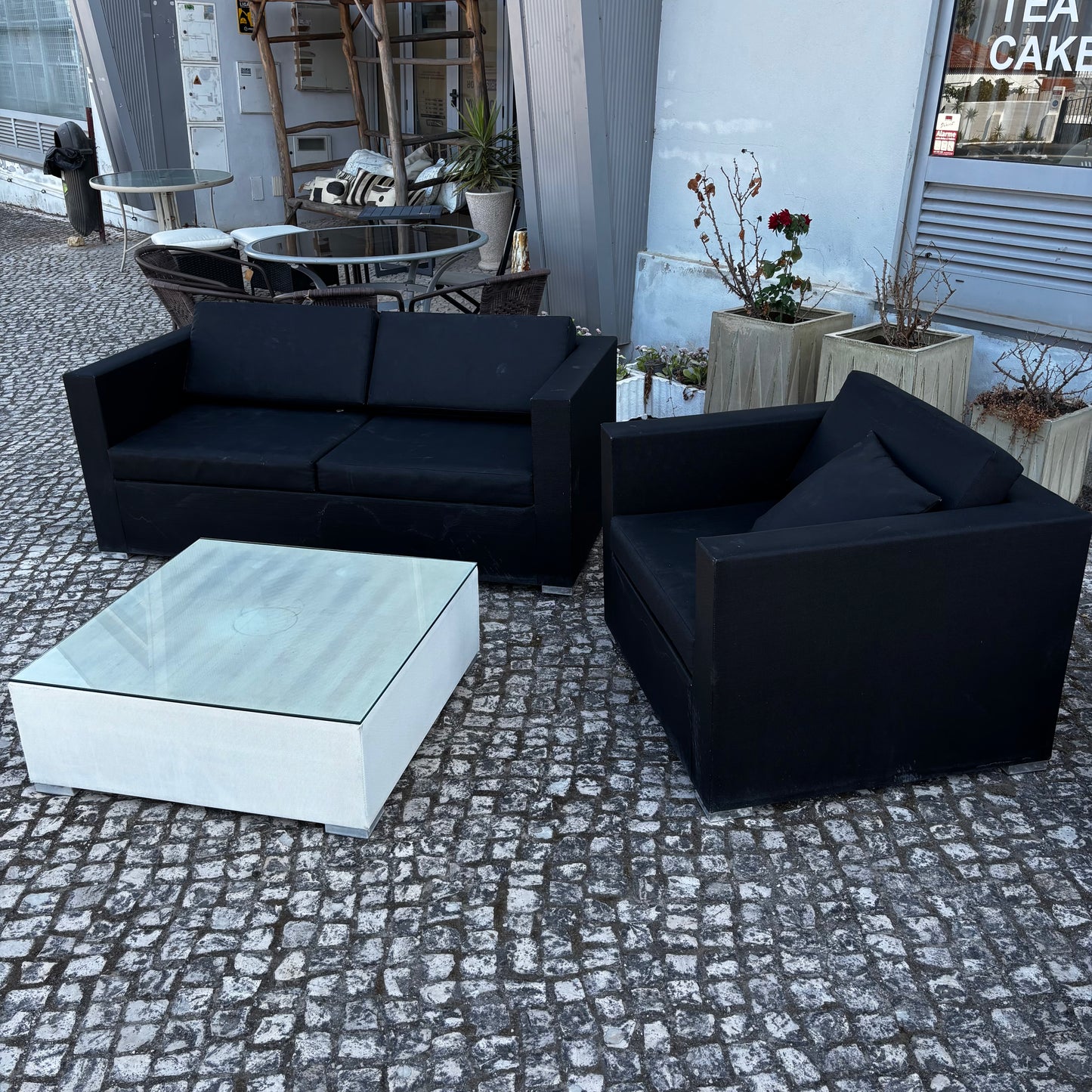 Sofa with Armchair and Coffee Table