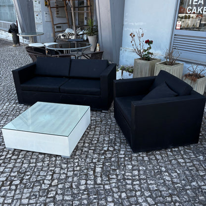 Sofa with Armchair and Coffee Table