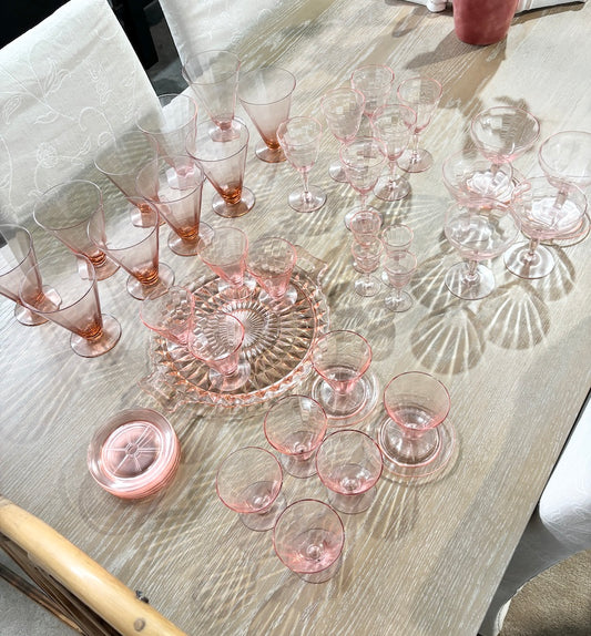 Pink Glassware Set