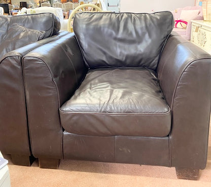 Brown Leather Sofa Set