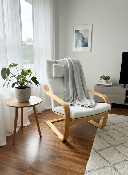 Cadeira e apoio para os pés da Ikea