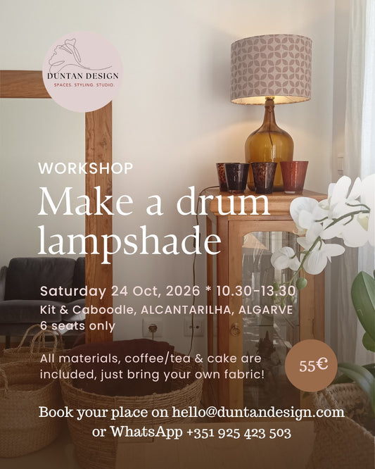 Make a Drum Lampshade Workshop!   24th  OCTOBER - ALCANTARILHA