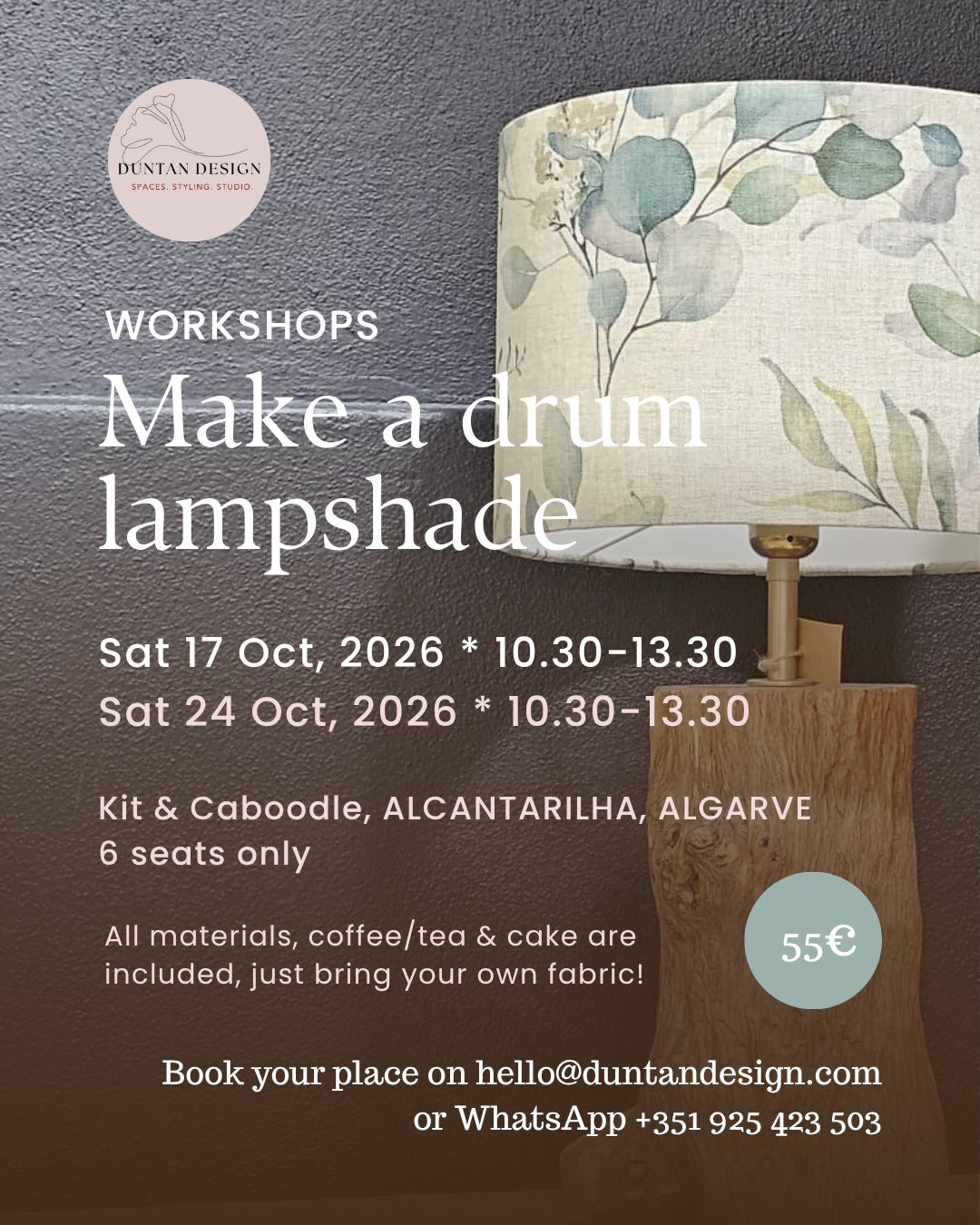 Make a Drum Lampshade Workshop!     OCTOBER - ALCANTARILHA
